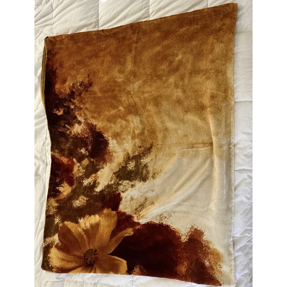 Vintage 90s Y2K Kenzo Scarf Stole Wrap Red Orange Flower Velvet Silk - Picture 10 of 10